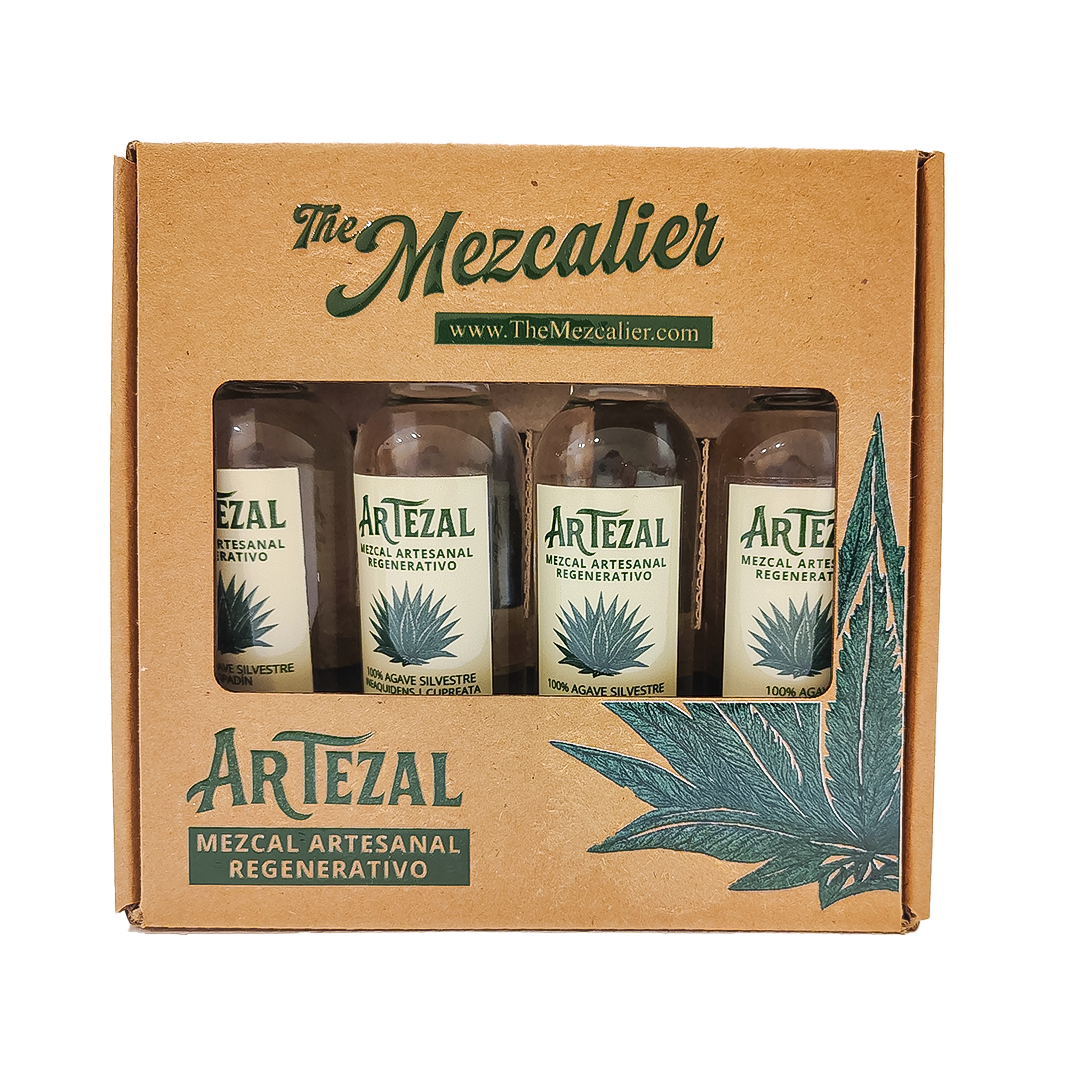 Kit de Regalo Promocional 4 Mezcales – Experiencia de Cata de Mezcal Artesanal